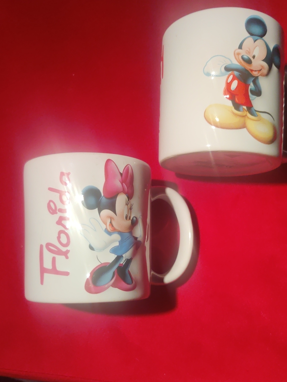 Mickey & Minnie Mouse Florida White/Red/Black Ceramic 3D Coffee Mug 12 oz...New